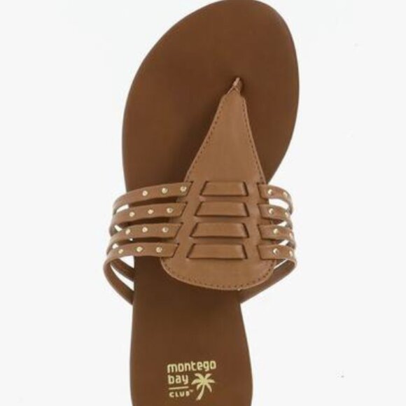 Montego Bay Club Shoes - MONTEGO BAY CLUB BY PAYLESS Studded T-strap Sandals Size 9